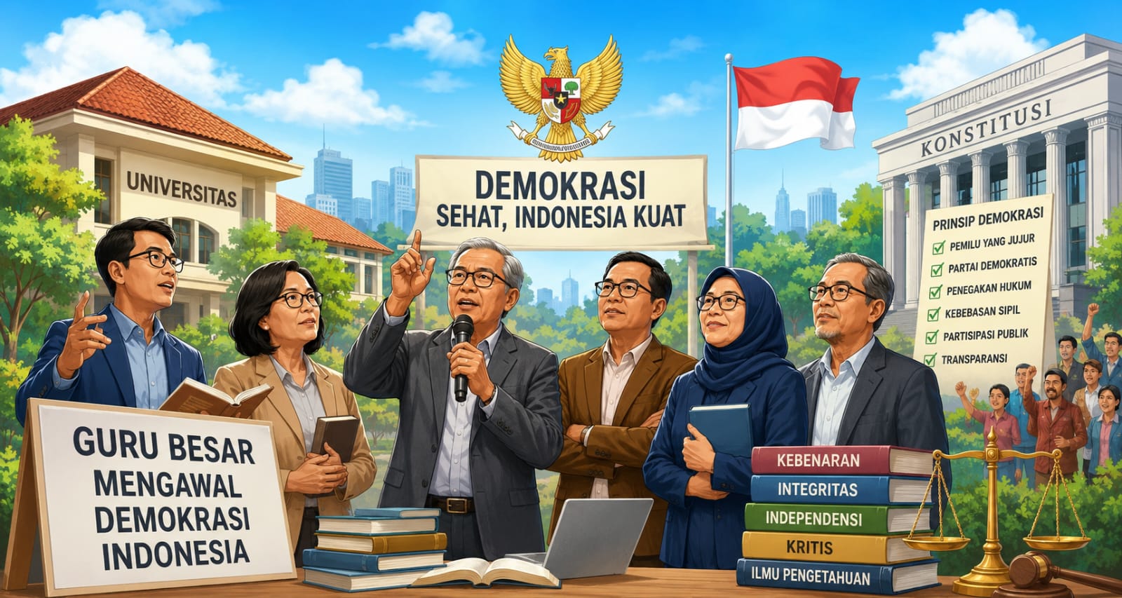 Ketika Guru Besar Mengawal Demokrasi Indonesia