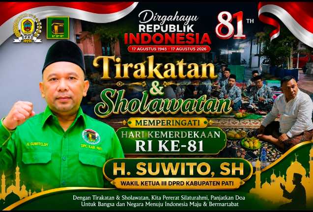 HUT RI ke-81, H. Suwito Gelar Tirakatan dan Sholawatan Bersama Masyarakat